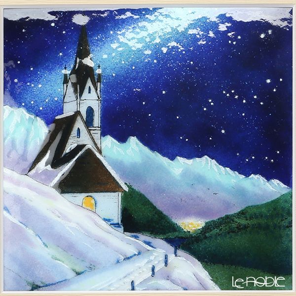 京七宝額（アートSHIPPO） 星降る教会 額・ダークブラウン 31.5×31.5cm