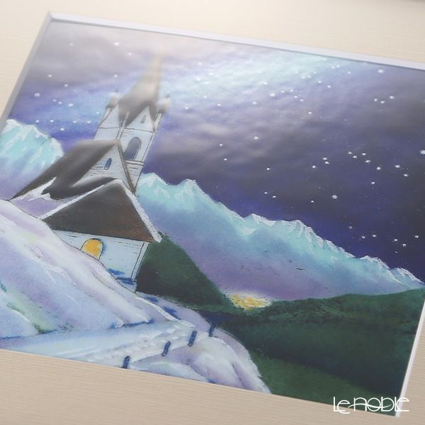 京七宝額（アートSHIPPO） 星降る教会 額・ダークブラウン 31.5×31.5cm