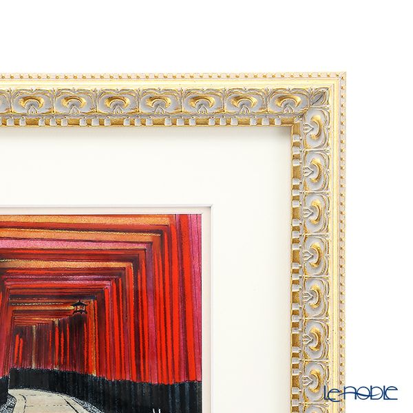 京七宝額（アートSHIPPO） 京都 伏見の千本鳥居 額 32.7×32.7cm 金・ガラス 七宝焼