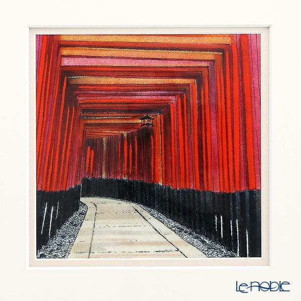 京七宝額（アートSHIPPO） 京都 伏見の千本鳥居 額 32.7×32.7cm 金・ガラス 七宝焼
