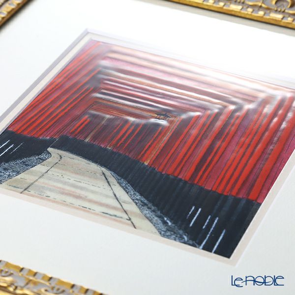 京七宝額（アートSHIPPO） 京都 伏見の千本鳥居 額 32.7×32.7cm 金・ガラス 七宝焼