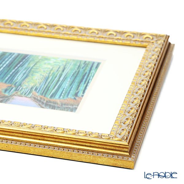 京七宝額（アートSHIPPO） 京都 嵯峨野の竹林 額 32.7×32.7cm 金・ガラス 七宝焼
