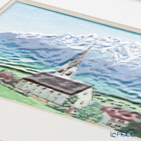 京七宝額（アートSHIPPO） チロルの山 額こげ茶 34×41cm