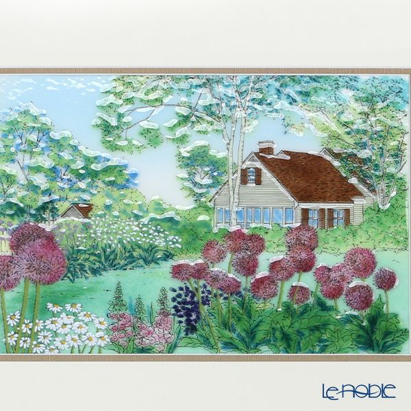 京七宝額（アートSHIPPO） アリュームの庭 額布目・アイボリー 39×46cm