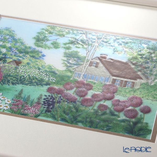 京七宝額（アートSHIPPO） アリュームの庭 額布目・アイボリー 39×46cm