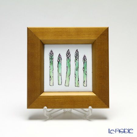 京七宝額（アートSHIPPO） ベジタブル アスパラ 額ナチュラル 16.8×16.8cm