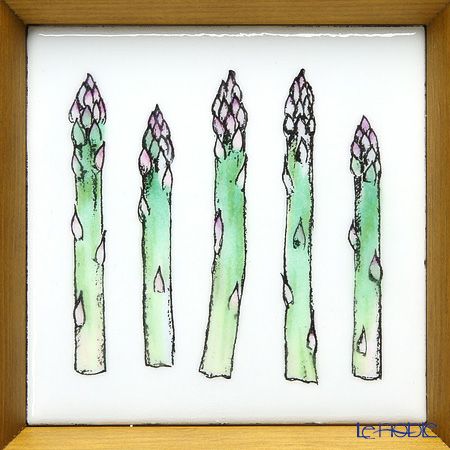 京七宝額（アートSHIPPO） ベジタブル アスパラ 額ナチュラル 16.8×16.8cm