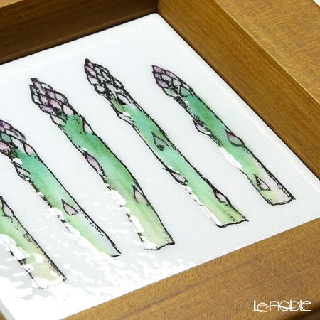 京七宝額（アートSHIPPO） ベジタブル アスパラ 額ナチュラル 16.8×16.8cm