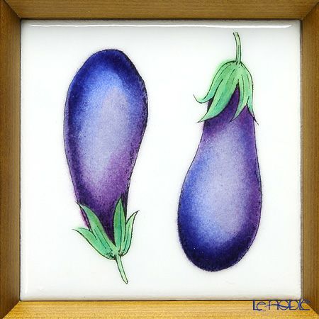 京七宝額（アートSHIPPO） ベジタブル ナス 額ナチュラル 16.8×16.8cm