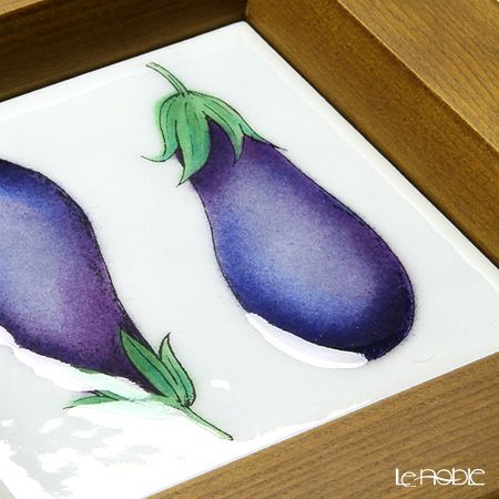 京七宝額（アートSHIPPO） ベジタブル ナス 額ナチュラル 16.8×16.8cm