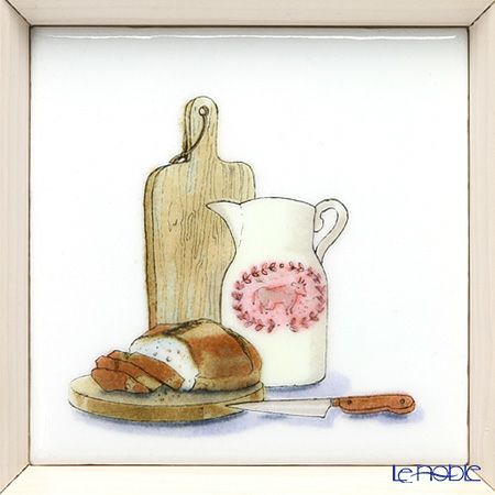 京七宝額（アートSHIPPO） キッチン パン 額アイボリー 16.8×16.8cm