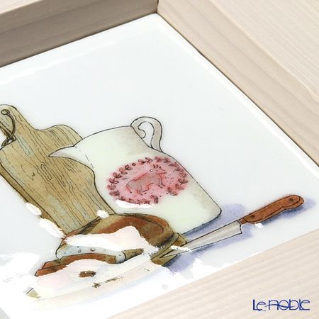 京七宝額（アートSHIPPO） キッチン パン 額アイボリー 16.8×16.8cm