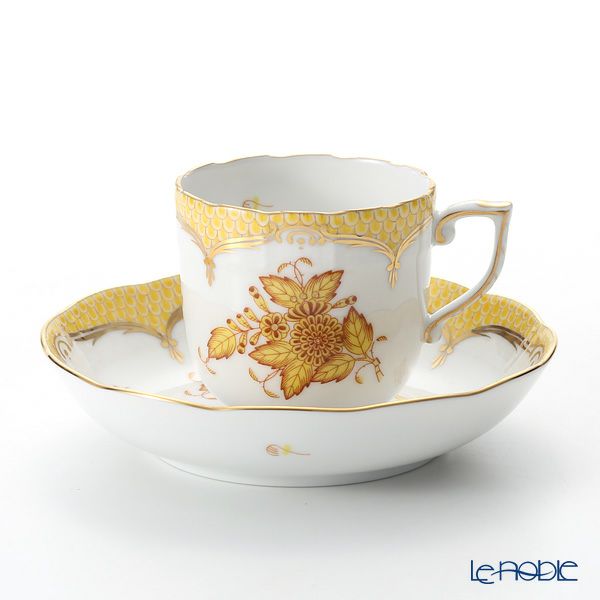 ヘレンド アポニーイエロー イエロースケール 00707-0-00 モカカップ＆ソーサー 150ml