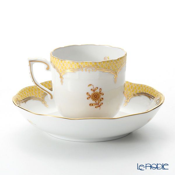 ヘレンド アポニーイエロー イエロースケール 00707-0-00 モカカップ＆ソーサー 150ml