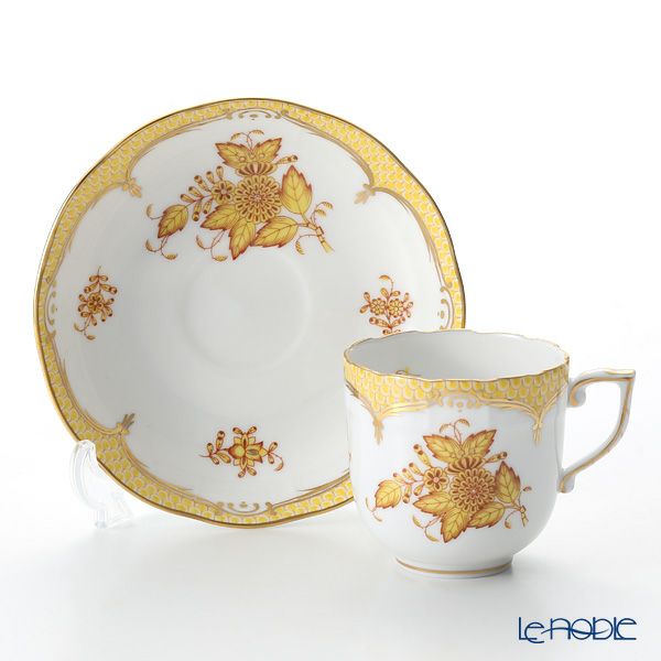 ヘレンド アポニーイエロー イエロースケール 00707-0-00 モカカップ＆ソーサー 150ml