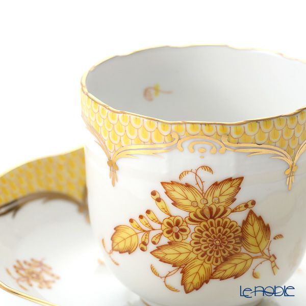 ヘレンド アポニーイエロー イエロースケール 00707-0-00 モカカップ＆ソーサー 150ml