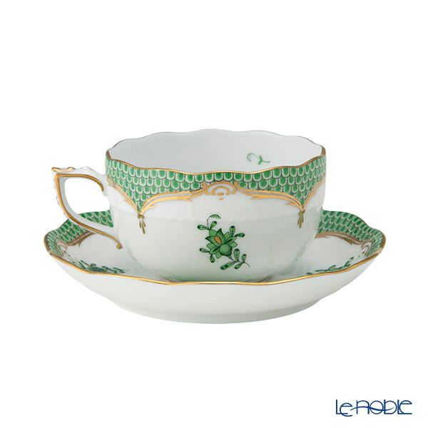 ヘレンド アポニーグリーン グリーンスケール AV-EV ティーセット