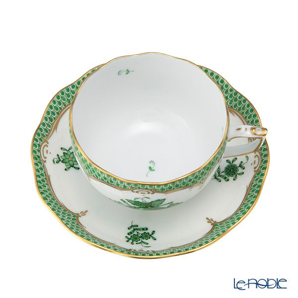 ヘレンド アポニーグリーン グリーンスケール AV-EV ティーセット