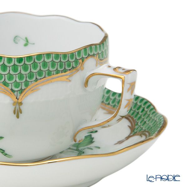 ヘレンド アポニーグリーン グリーンスケール AV-EV ティーセット