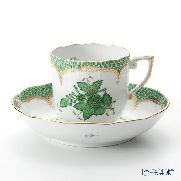 ヘレンド アポニーグリーン グリーンスケール 00707-0-00 モカカップ＆ソーサー 150ml