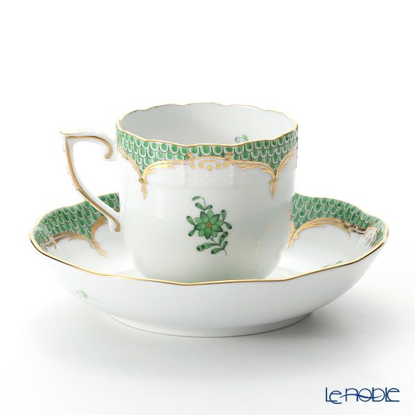 ヘレンド アポニーグリーン グリーンスケール 00707-0-00 モカカップ＆ソーサー 150ml