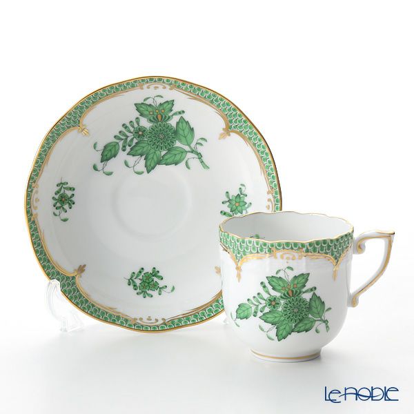 ヘレンド アポニーグリーン グリーンスケール 00707-0-00 モカカップ＆ソーサー 150ml