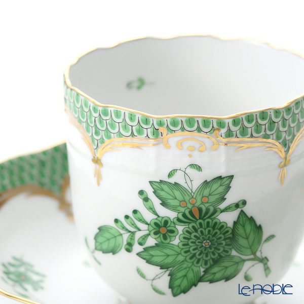 ヘレンド アポニーグリーン グリーンスケール 00707-0-00 モカカップ＆ソーサー 150ml