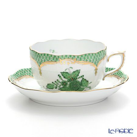 ヘレンド アポニーグリーン グリーンスケール 00724-0-00 ティーカップ＆ソーサー 200ml