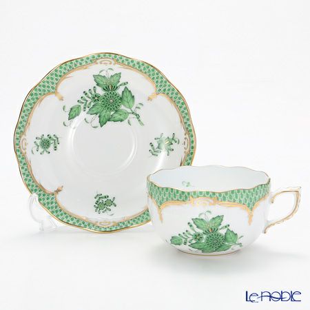 ヘレンド アポニーグリーン グリーンスケール 00724-0-00 ティーカップ＆ソーサー 200ml