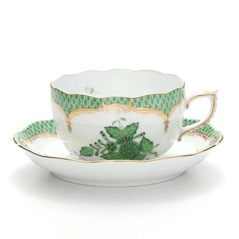 ヘレンド アポニーグリーン グリーンスケール 00724-0-00 ティーカップ＆ソーサー 200ml