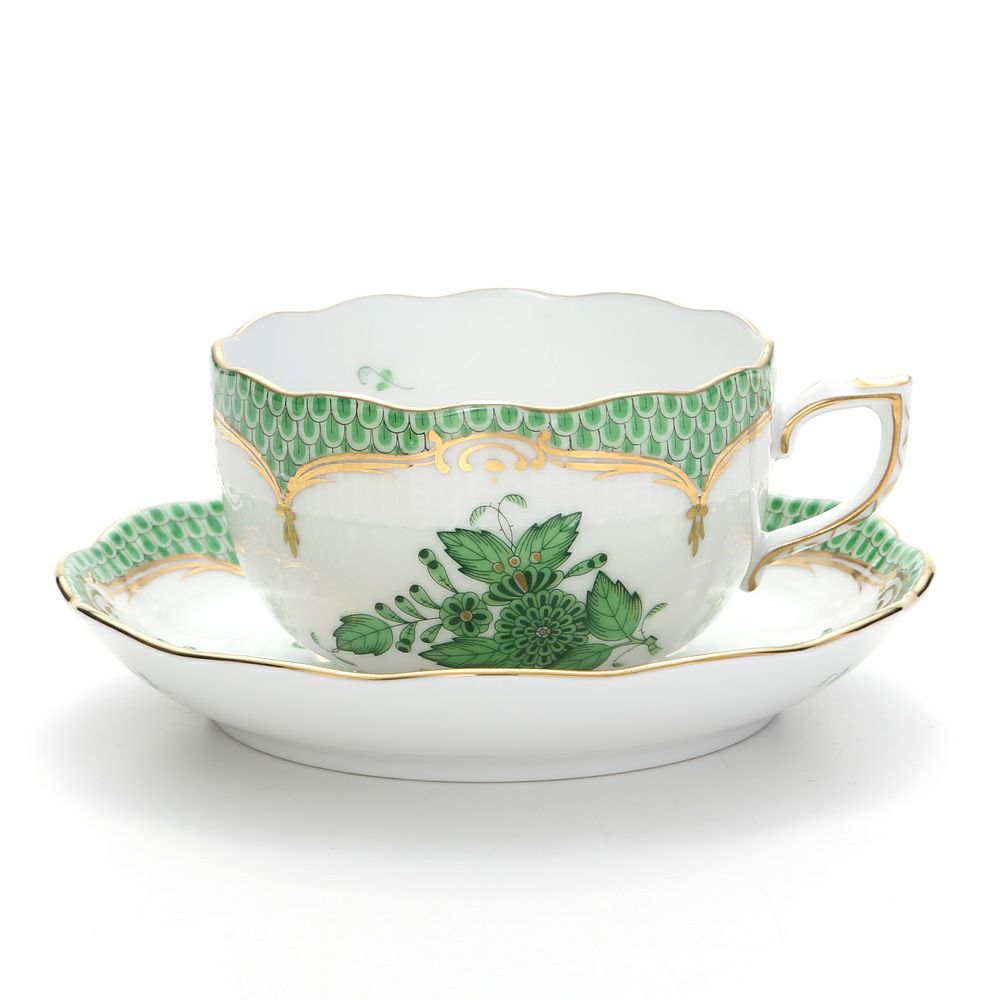 ヘレンド アポニーグリーン グリーンスケール 00724-0-00 ティーカップ＆ソーサー 200ml