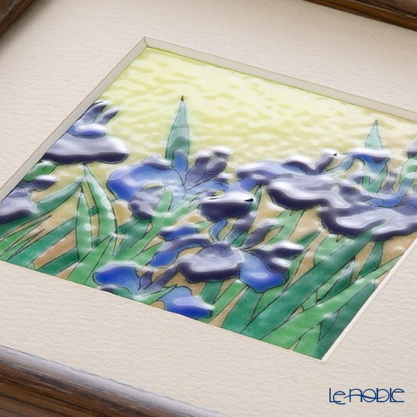 京七宝額（アートSHIPPO） かきつばた 額17×17cm オーク※額縁のデザインや色が入荷時期により多少異なる場合があります。※