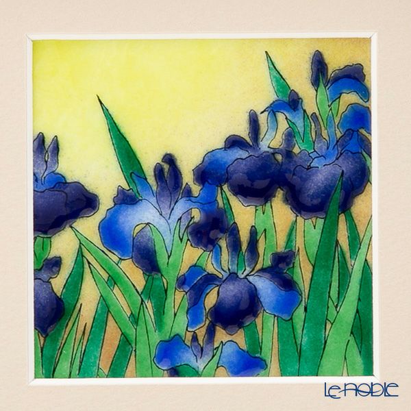 京七宝額（アートSHIPPO） かきつばた 額17×17cm オーク※額縁のデザインや色が入荷時期により多少異なる場合があります。※