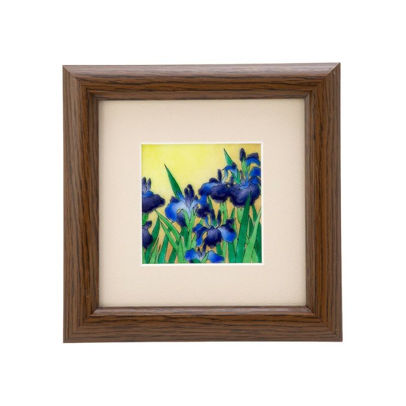 京七宝額（アートSHIPPO） かきつばた 額17×17cm オーク※額縁のデザインや色が入荷時期により多少異なる場合があります。※