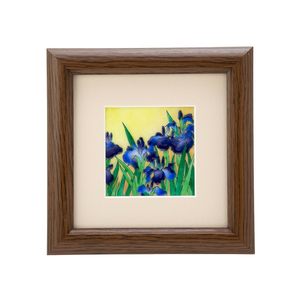 京七宝額（アートSHIPPO） かきつばた 額17×17cm オーク※額縁のデザインや色が入荷時期により多少異なる場合があります。※