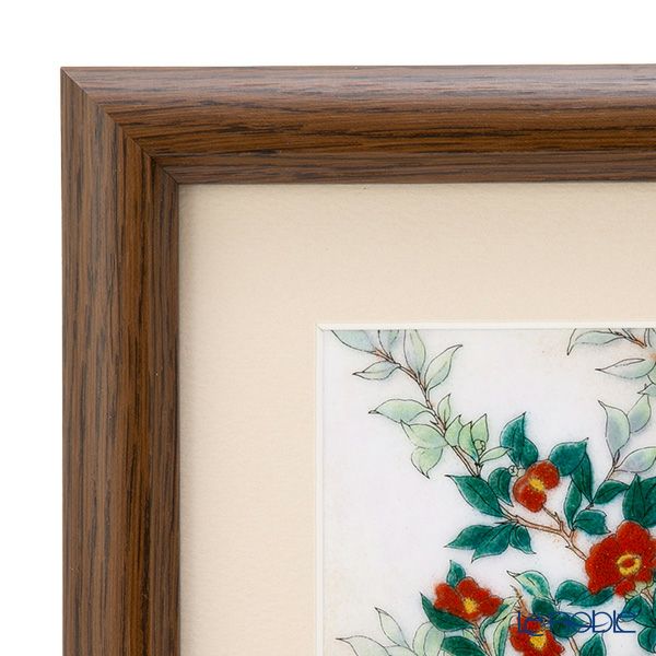 京七宝額（アートSHIPPO） つばき 額17×17cm オーク※額縁のデザインや色が入荷時期により多少異なる場合があります。※
