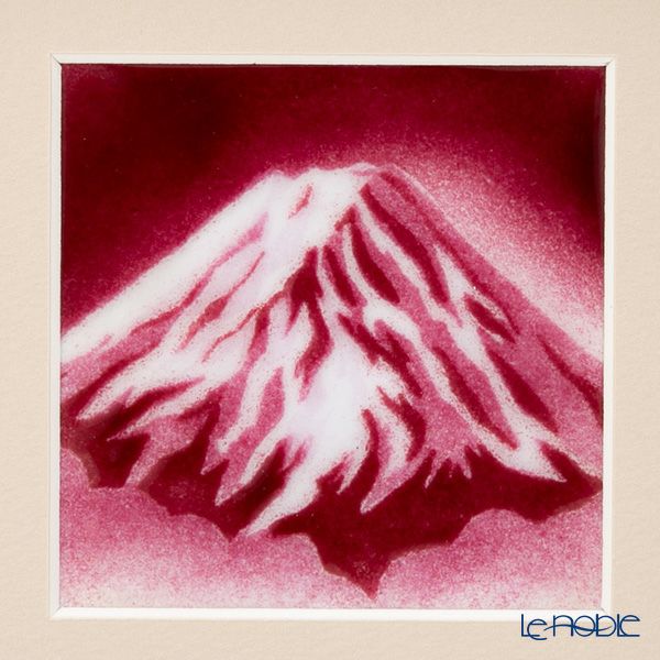 京七宝額（アートSHIPPO） 赤富士 額17×17cm オーク※額縁のデザインや色が入荷時期により多少異なる場合があります。※