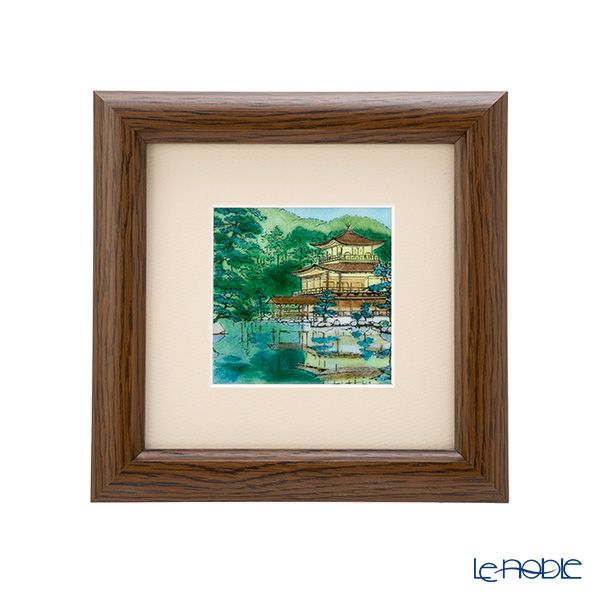 京七宝額（アートSHIPPO） 京都 金閣寺 額17×17cm オーク※額縁のデザインや色が入荷時期により多少異なる場合があります。※