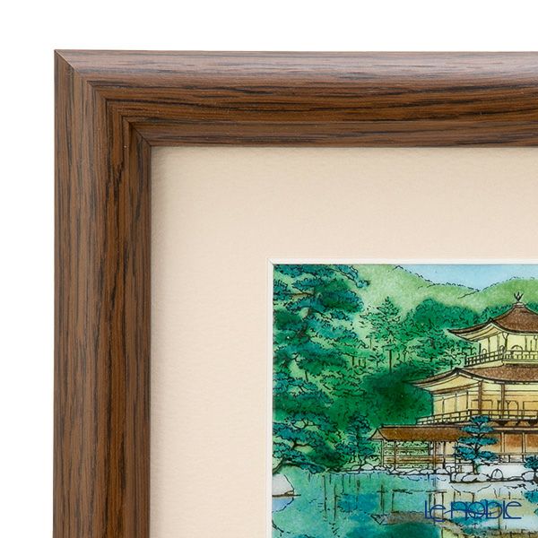 京七宝額（アートSHIPPO） 京都 金閣寺 額17×17cm オーク※額縁のデザインや色が入荷時期により多少異なる場合があります。※