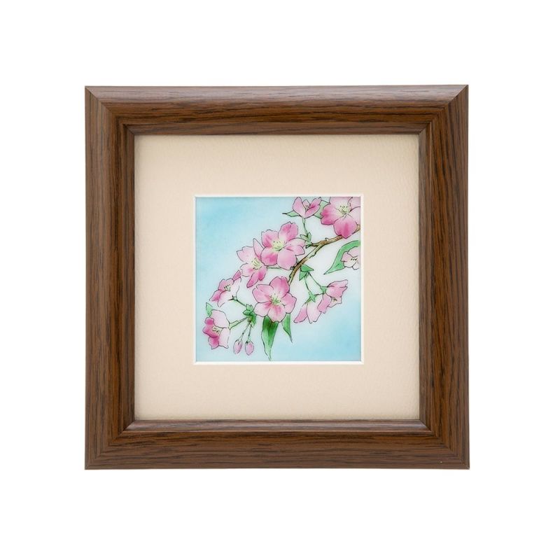 京七宝額（アートSHIPPO） 桜 額17×17cm オーク※額縁のデザインや色が入荷時期により多少異なる場合があります。※