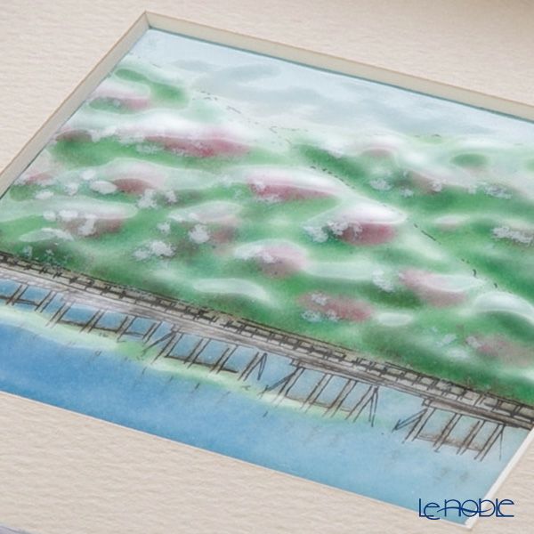 京七宝額（アートSHIPPO） 京都 嵐山渡月橋 額17×17cm オーク※額縁のデザインや色が入荷時期により多少異なる場合があります。※