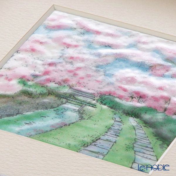 京七宝額（アートSHIPPO） 京都 哲学の道 額17×17cm オーク※額縁のデザインや色が入荷時期により多少異なる場合があります。※