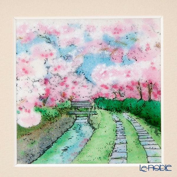 京七宝額（アートSHIPPO） 京都 哲学の道 額17×17cm オーク※額縁のデザインや色が入荷時期により多少異なる場合があります。※