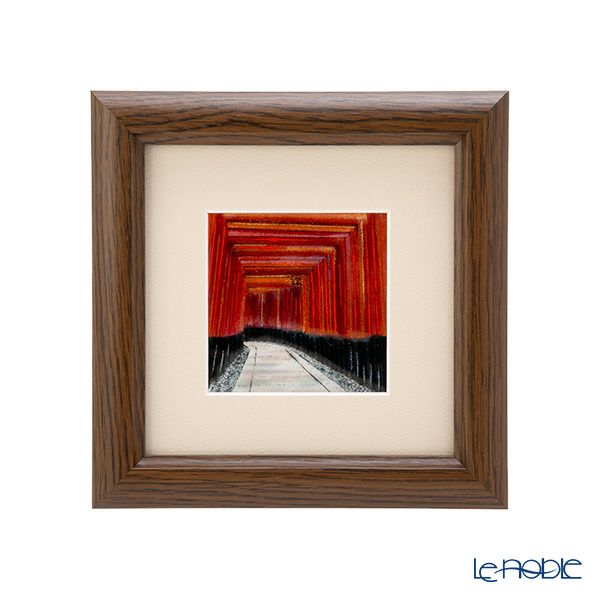 京七宝額（アートSHIPPO） 京都 千本鳥居 額17×17cm オーク※額縁のデザインや色が入荷時期により多少異なる場合があります。※