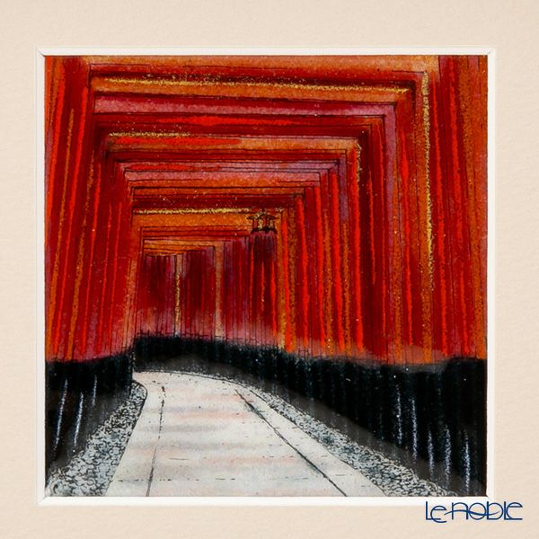 京七宝額（アートSHIPPO） 京都 千本鳥居 額17×17cm オーク※額縁のデザインや色が入荷時期により多少異なる場合があります。※
