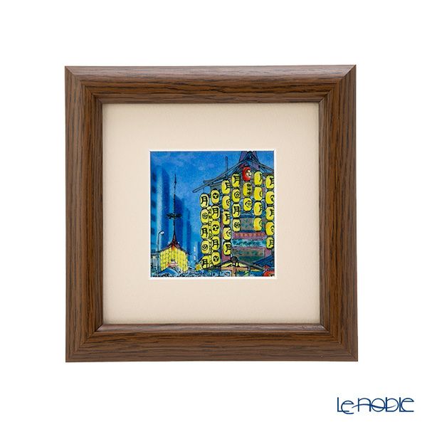 京七宝額（アートSHIPPO） 京都 祇園祭 額17×17cm オーク※額縁のデザインや色が入荷時期により多少異なる場合があります。※