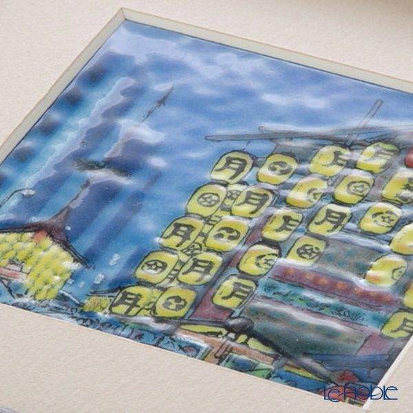 京七宝額（アートSHIPPO） 京都 祇園祭 額17×17cm オーク※額縁のデザインや色が入荷時期により多少異なる場合があります。※