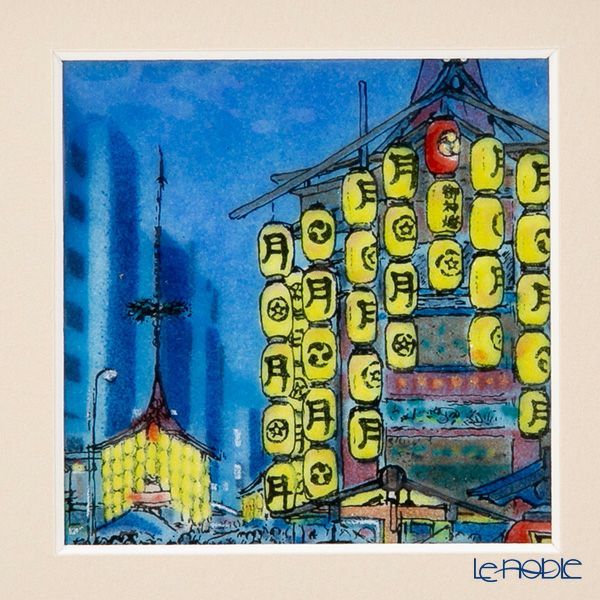 京七宝額（アートSHIPPO） 京都 祇園祭 額17×17cm オーク※額縁のデザインや色が入荷時期により多少異なる場合があります。※