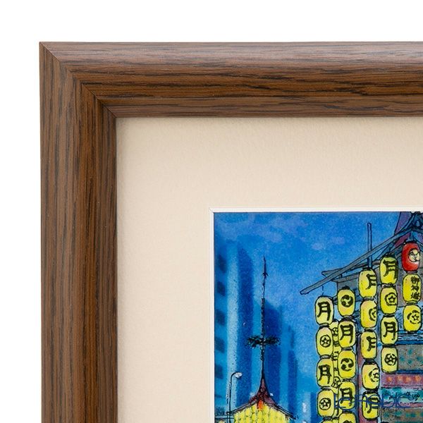 京七宝額（アートSHIPPO） 京都 祇園祭 額17×17cm オーク※額縁のデザインや色が入荷時期により多少異なる場合があります。※