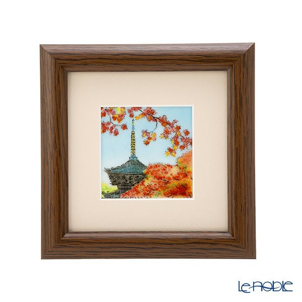 京七宝額（アートSHIPPO） 京都 真如堂 額17×17cm オーク※額縁のデザインや色が入荷時期により多少異なる場合があります。※